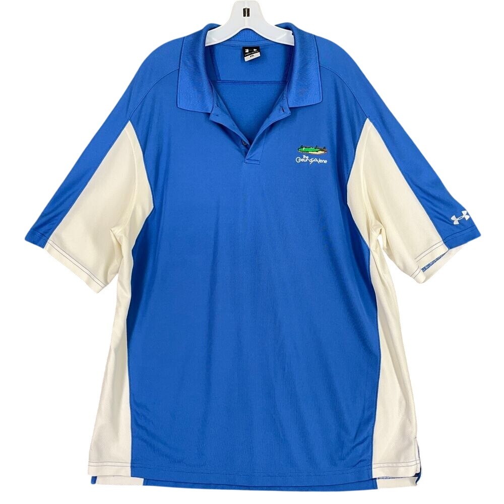 Under Armour Mens Golfing Polo Shirt XXL Blue Coeur d'Alene Idaho Country Club‎
